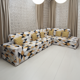 L-Shape Sofa Cover - Yellow Prism