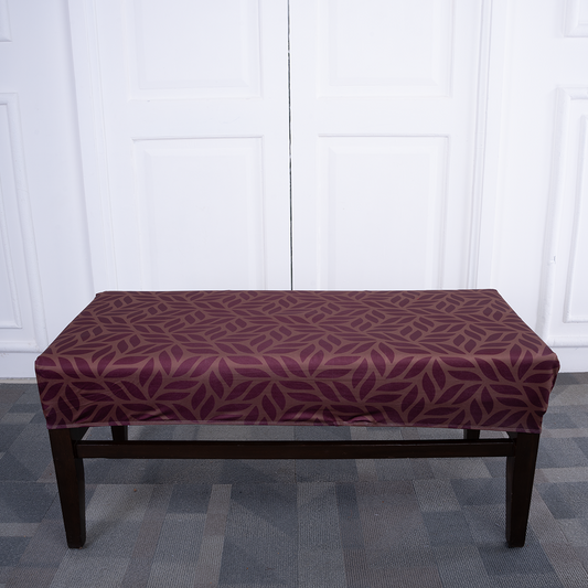 Brown Print Elastic Bench Cover