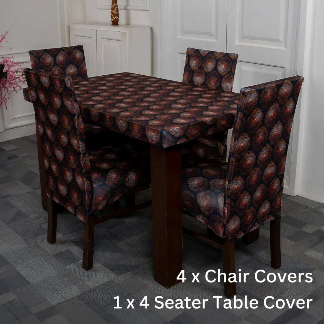 Black Butta Elastic Chair And Table Cover