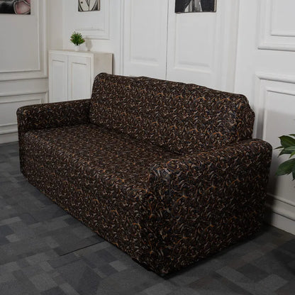 Golden Black Pattern Elastic Sofa Covers Set