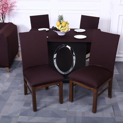 divine trendz exclusive - brown solid elastic chair,table covers