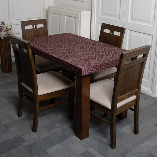 Brown Print Elastic Table Cover