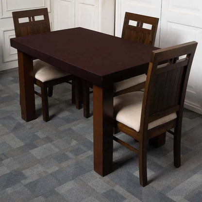 Brown Solid Elastic Table Cover Set