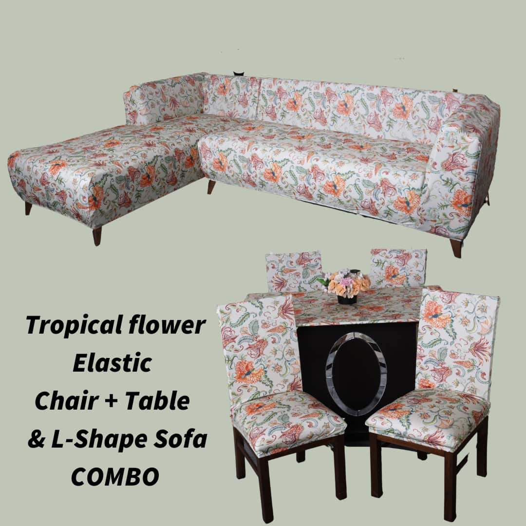 tropical flower elastic chair cover,table cover & sofa cover