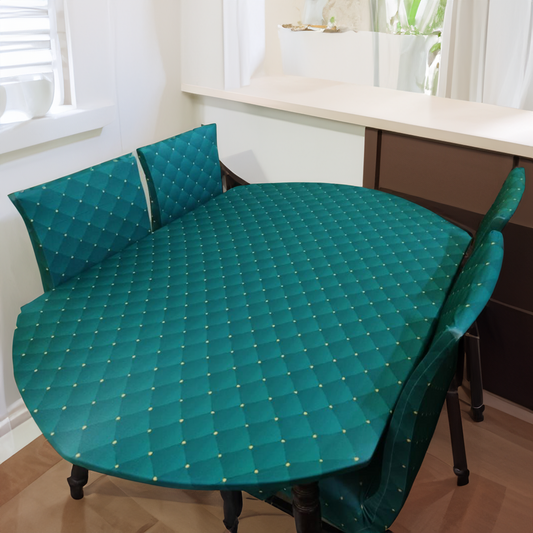 Luxurious Capiton Elastic oval shape table cover