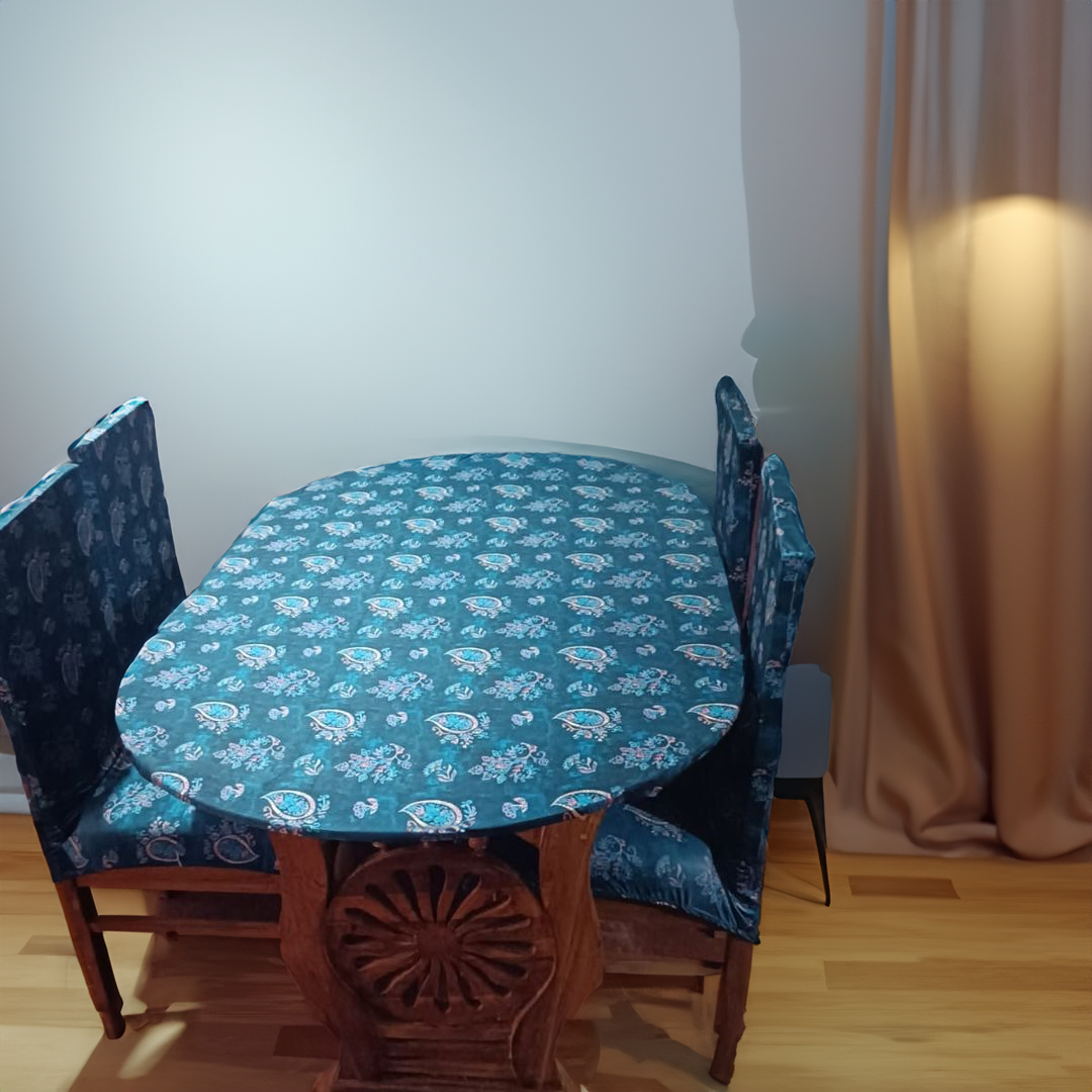 Watercolour Paisley Stretchable oval shape table cover