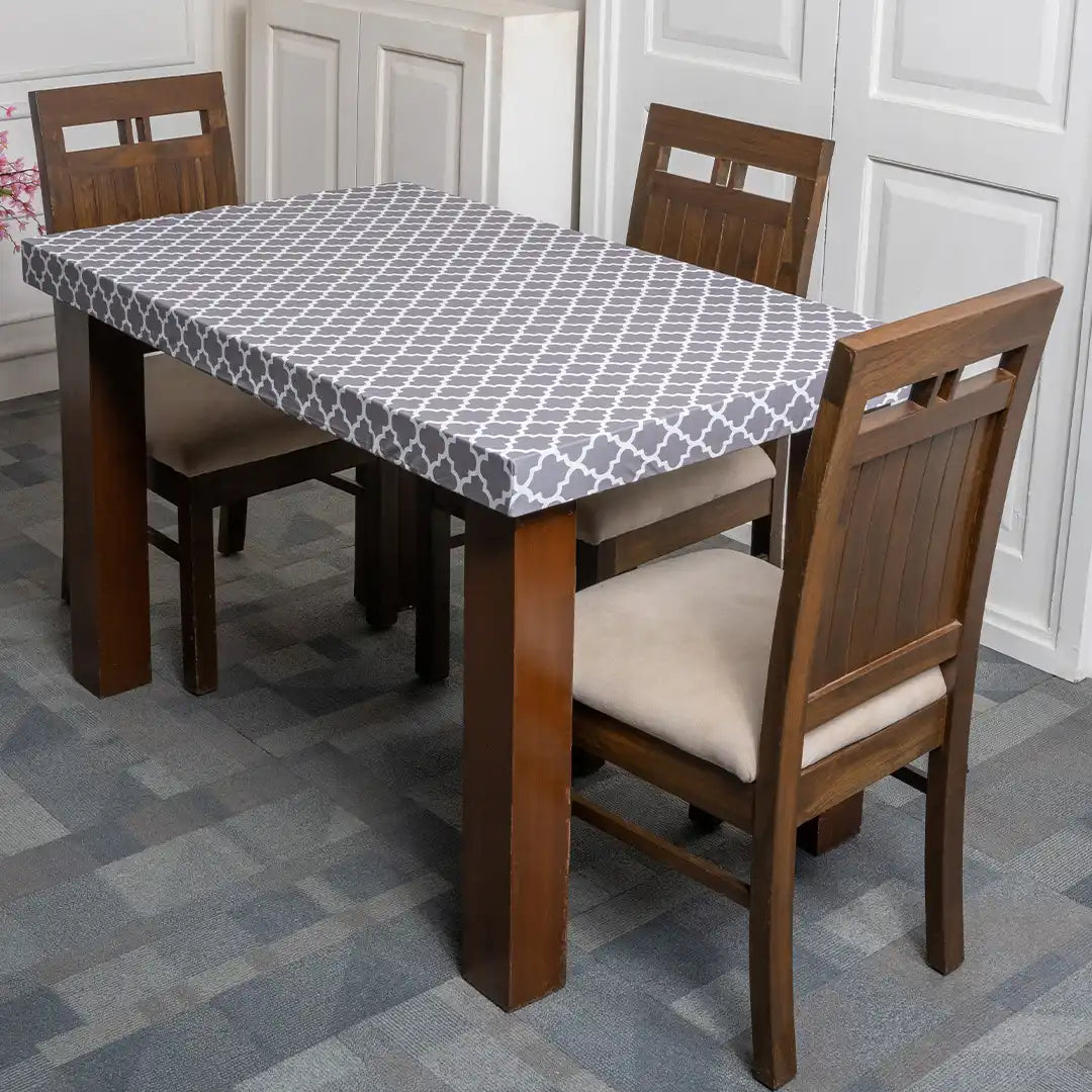 Gray Diamond Elastic Table Covers Set