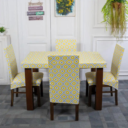  Ikat Diamond Elastic Chair And Table Cover Set