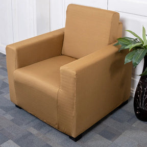 Indian Khakhi Elastic Sofa Slipcover Set