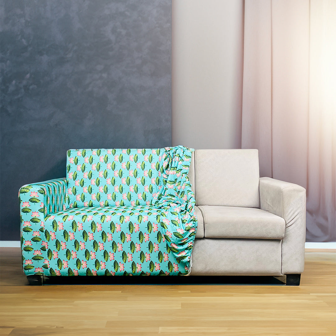 Aquatic Lotus Elastic Sofa Slipcover