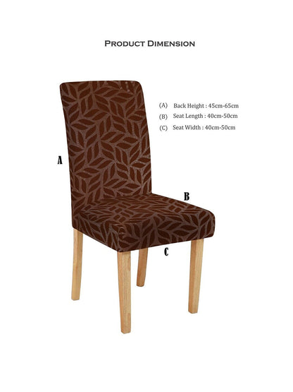 Brown Print Elastic Chair Covers Set of 4