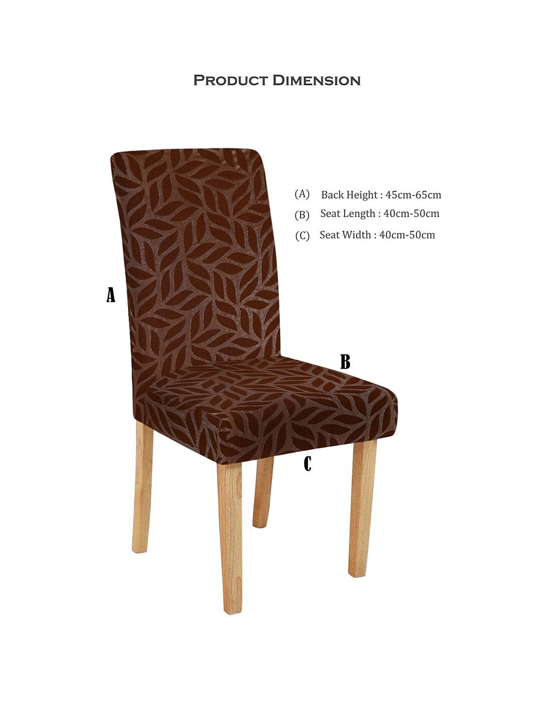 Brown Print Elastic Chair Covers Set of 4