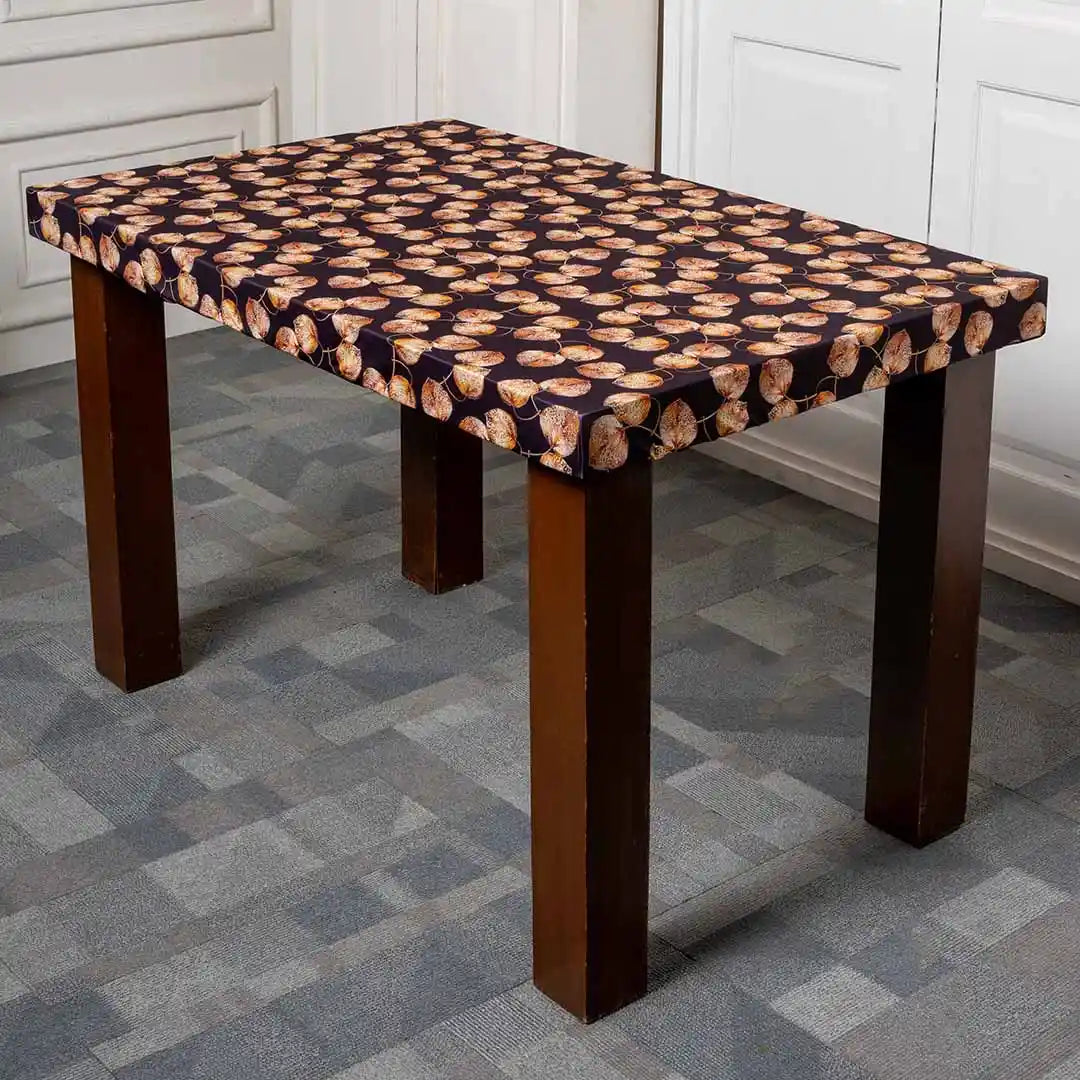 Metalic Leaves Elastic Table Cover