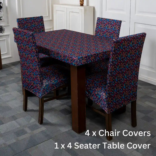 Multicolored Feather Elastic Chair And Table Cover