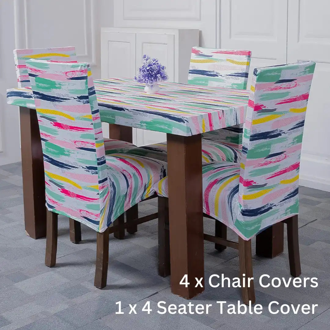 Multi-Coloured Elastic Chair and Table Cover