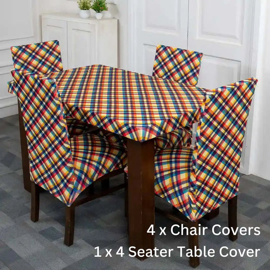 Multi criss cross design dining table cover 4 seater