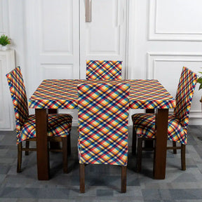 Multi criss cross color dining chair cover design