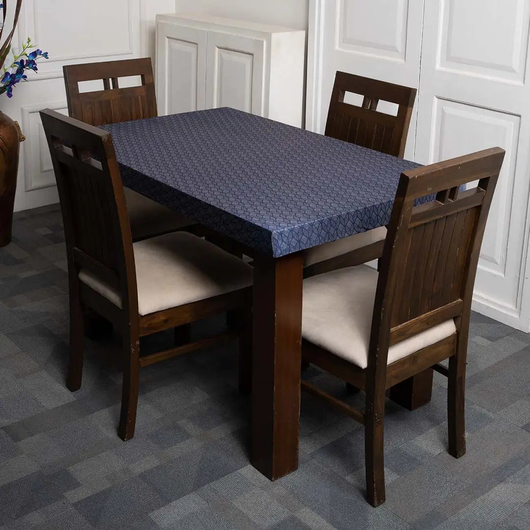 Navy Blue abstract Elastic Table Cover