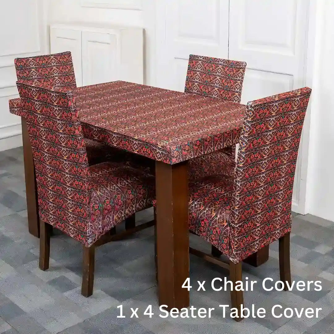 DivineTrendz Exclusive - Linen Print Table Chair Cover