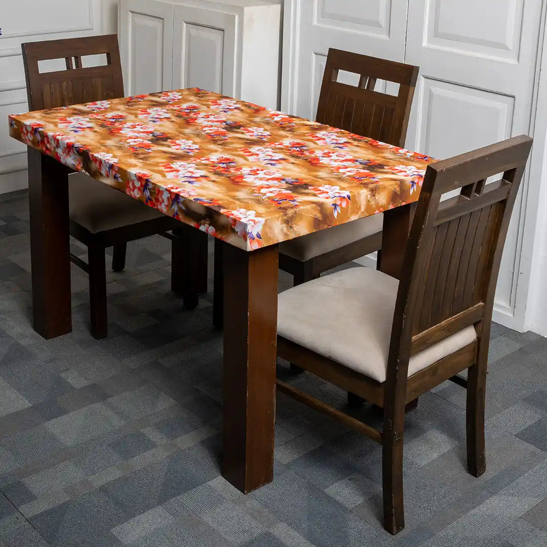 Orange Flower Elastic Table Covers