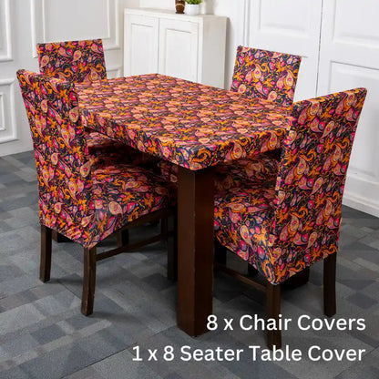 Paisley Pattern Elastic Chair And Table Covers Set