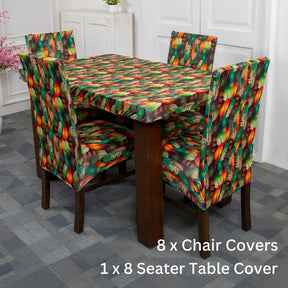 Peacock Feather Elastic Chair and Table Covers