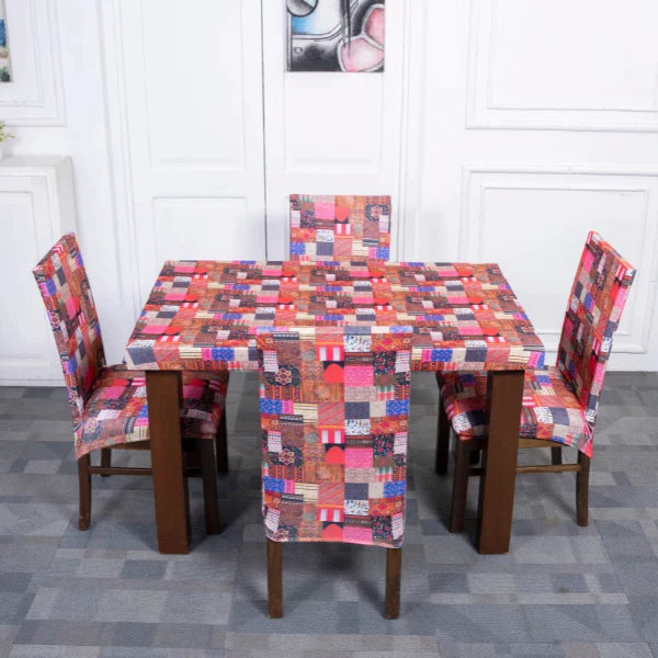 Pink City Elastic Dining Chair Table Slip Covers 