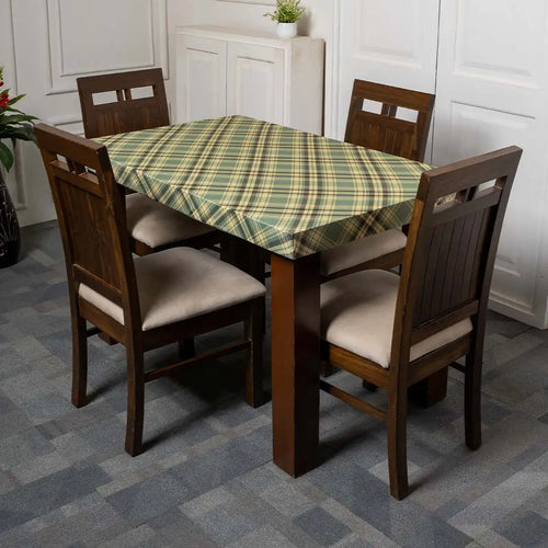 Plaid Pattern Elastic Table Covers Set of 4