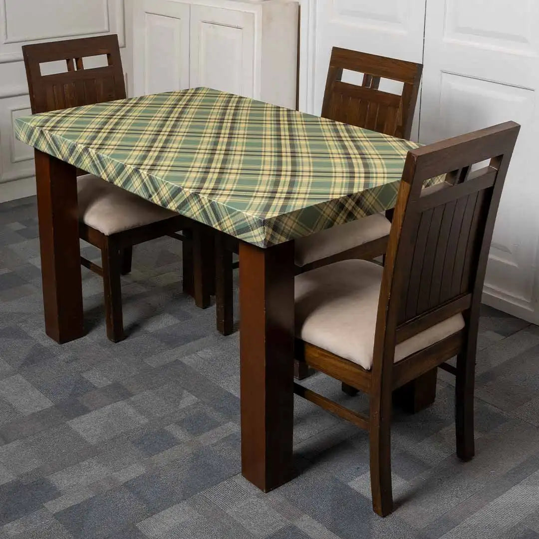 Plaid Pattern Elastic Table Cover