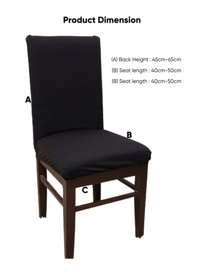 Black Solid Elastic Design Chair Seat Covers