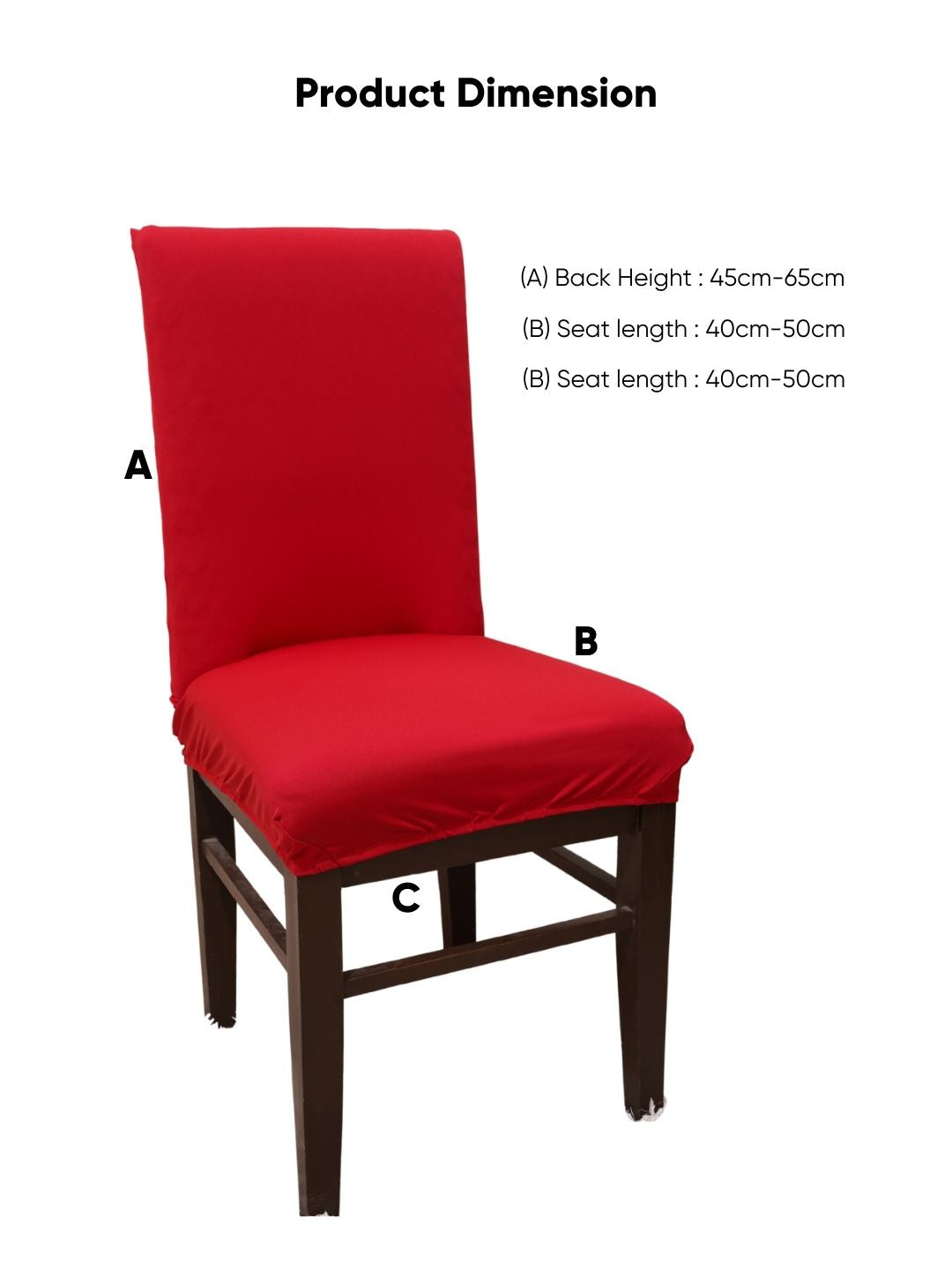 Red Solid Elastic Design Chair Seat Covers