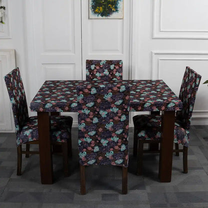 DivineTrendz Exclusive - Poppy Print Elastic Chair & Table Cover