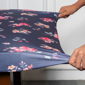 Purple Flower Stretchable Table Cover