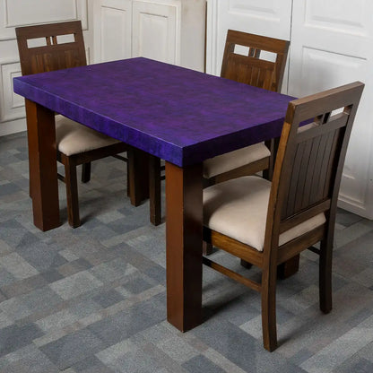 Purple Velvet Elastic Table Cover Set