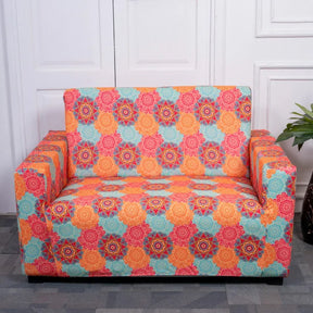 Multi-Coloured Vintage Motifs Elastic Sofa Slipcovers