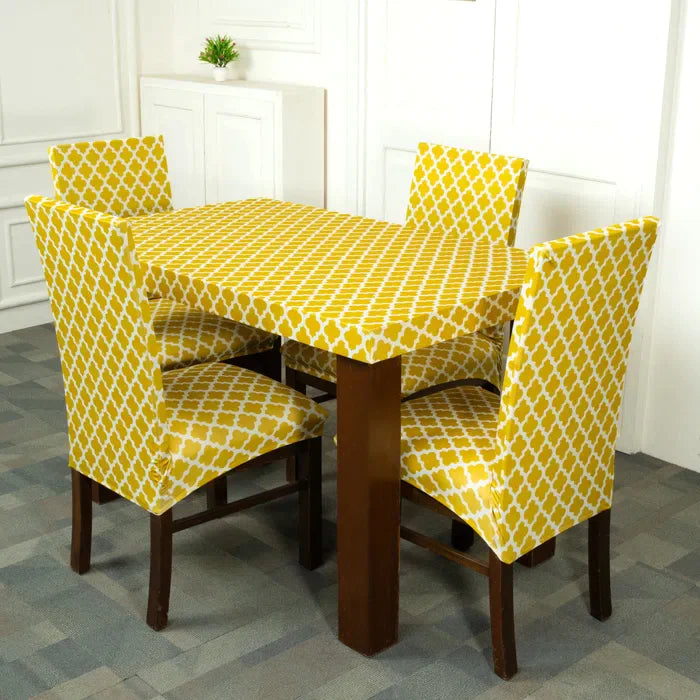 Crisp Yellow Elastic Table Chair Covers