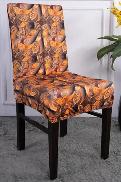 Yellow Leaves Dining Chair Cover