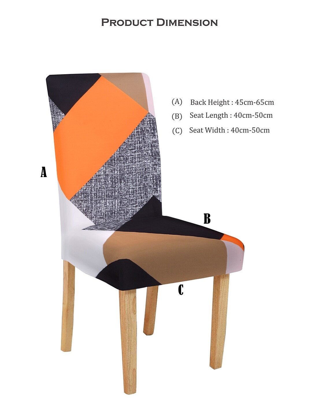 Prism Orange Magic Universal Elastic Chair Covers Set of 4 
