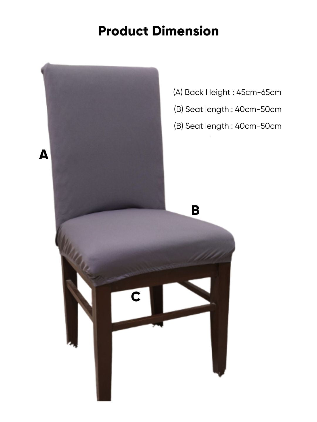 Grey Solid Elastic Design Chair Seat Covers